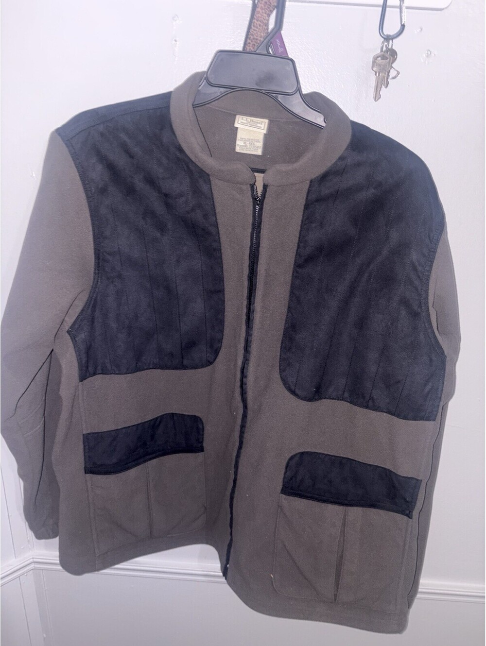NWT LL Bean Mens XL Reg Gray Polartec Windbloc Fleece Upland Hunting Jacket